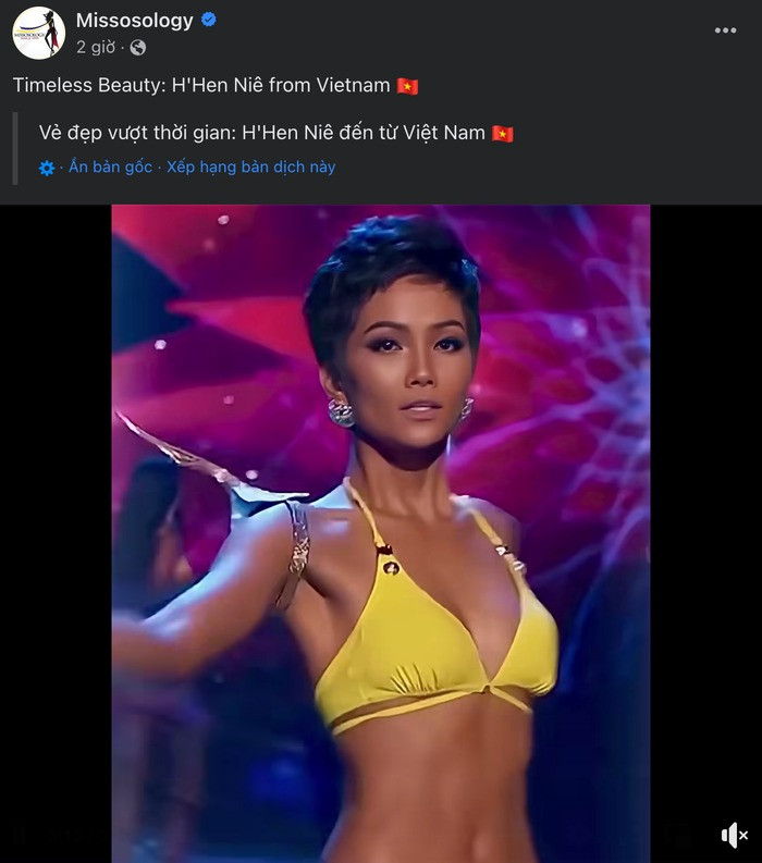 Missosology vừa đăng tải lại hình ảnh của Hoa hậu H'Hen Niê.