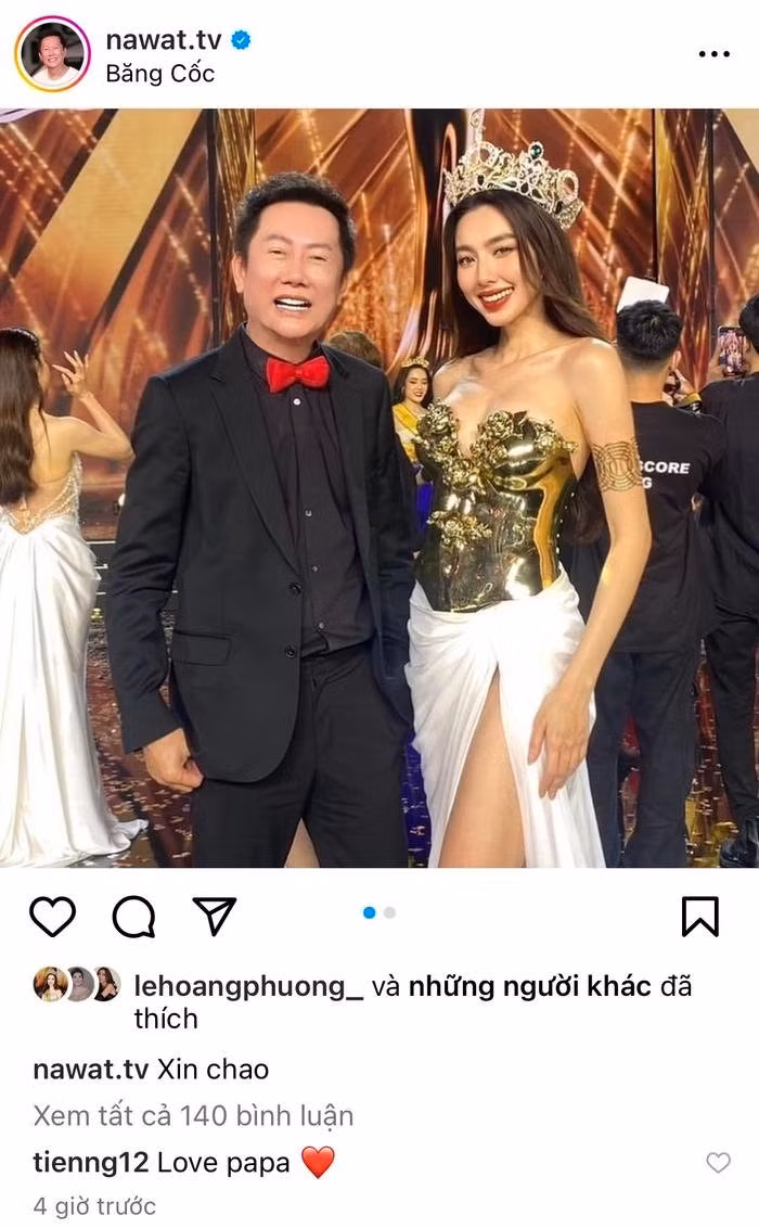 Ông Nawat lâu lắm rồi mới đăng hình chụp cùng Thùy Tiên.