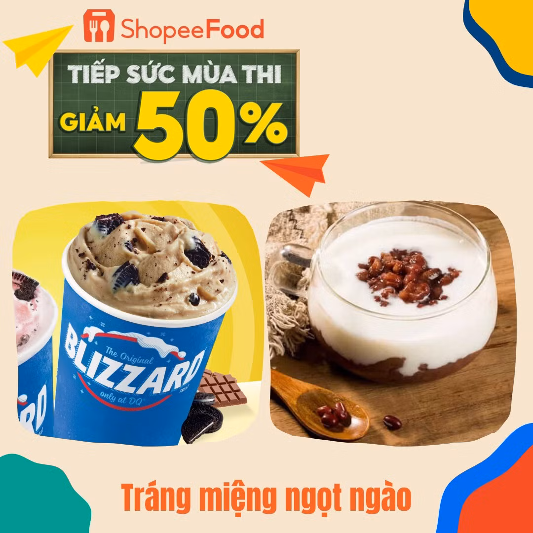 Nhanh tay đặt ngay món ngọt tại ShopeeFood để “dằn bụng” rồi học bài tiếp thôi nào!