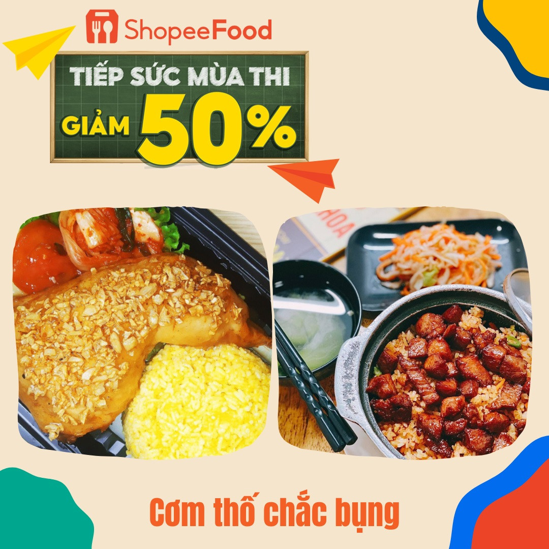 Khi đặt món tại các quán cơm trên ShopeeFood, các sĩ tử cũng đừng quên ưu đãi giảm 50% phí ship nha! Khi đặt món tại các quán cơm trên ShopeeFood, các sĩ tử cũng đừng quên ưu đãi giảm 50% phí ship nha!