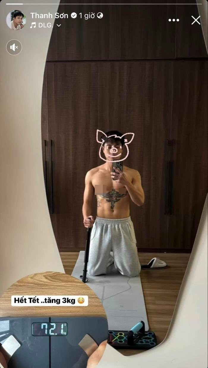 Thanh Sơn than thở vì tăng cân.