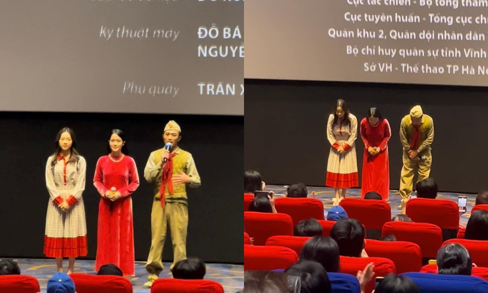 Hai diễn viên chính tới rạp cảm ơn khán giả.