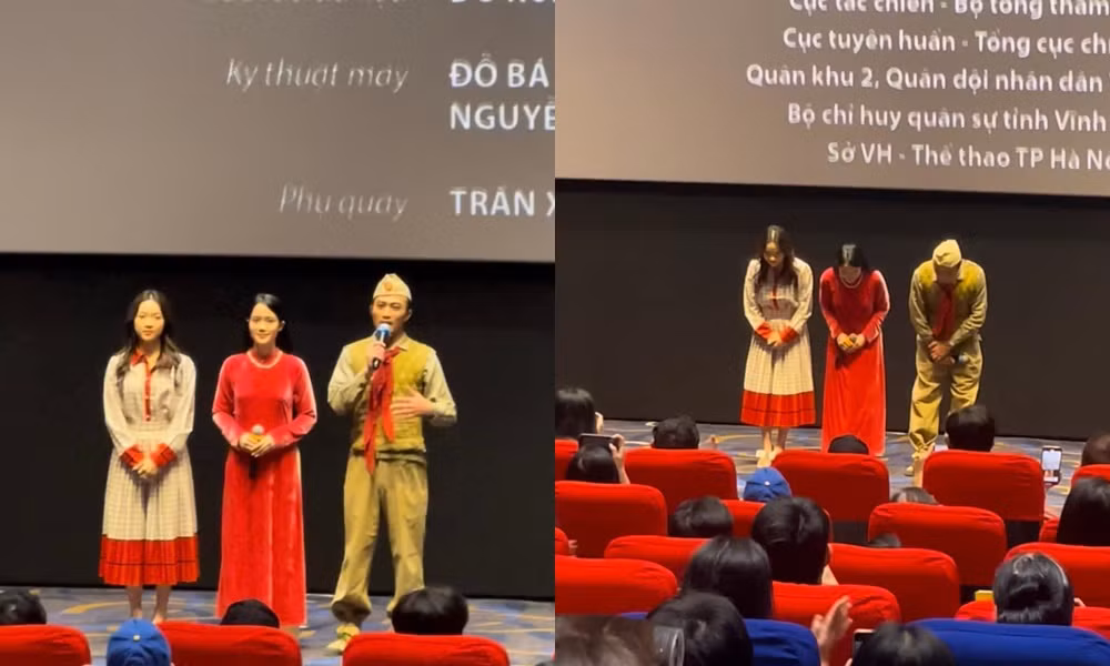 Hai diễn viên chính tới rạp cảm ơn khán giả.