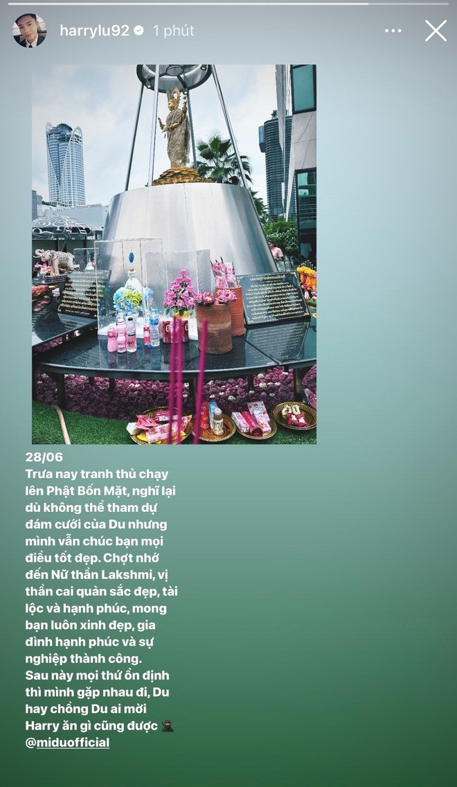 Harry Lu hoàn toàn vắng mặt trong những ngày quan trọng của Midu. Harry Lu hoàn toàn vắng mặt trong những ngày quan trọng của Midu.