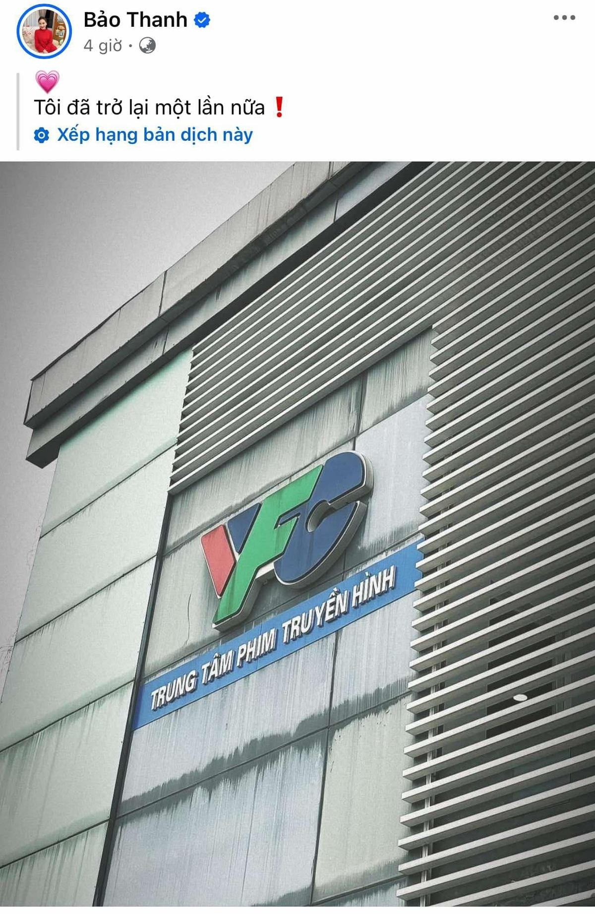 Cô đã sẵn sàng trở lại trường quay.