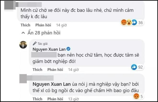 Xuân Lan rất tích cực bảo vệ bạn thân Ngô Thanh Vân trước những bình luận thô lỗ. Xuân Lan rất tích cực bảo vệ bạn thân Ngô Thanh Vân trước những bình luận thô lỗ.