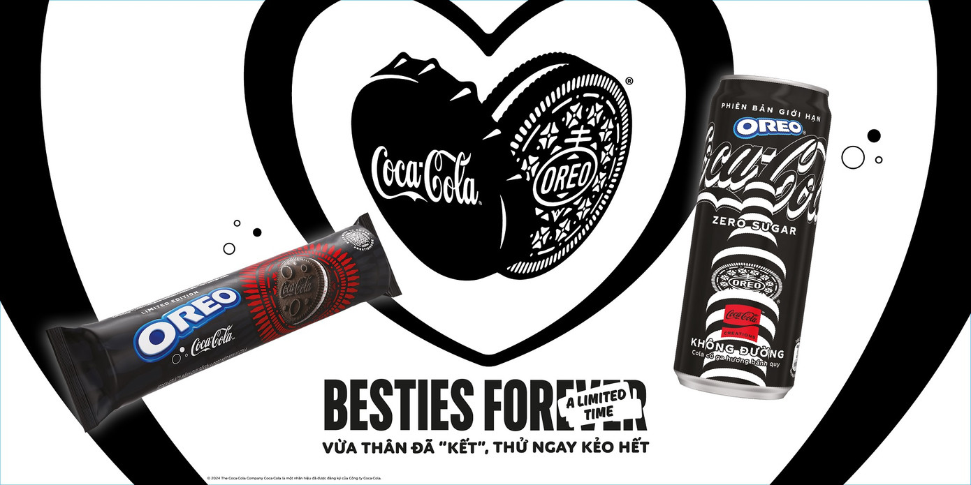 Tại Việt Nam, bánh quy sôcôla OREO kẹp kem vị Cola và Coca-Cola Không đường phiên bản OREO có mặt tại rộng rãi tại các hệ thống bán lẻ trên toàn quốc bắt đầu từ tháng 9/2024. Tại Việt Nam, bánh quy sôcôla OREO kẹp kem vị Cola và Coca-Cola Không đường phiên bản OREO có mặt tại rộng rãi tại các hệ thống bán lẻ trên toàn quốc bắt đầu từ tháng 9/2024.
