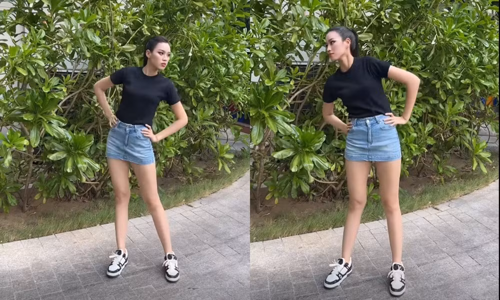 Netizen xuýt xoa trước đôi chân thon của nàng hậu. Netizen xuýt xoa trước đôi chân thon của nàng hậu.