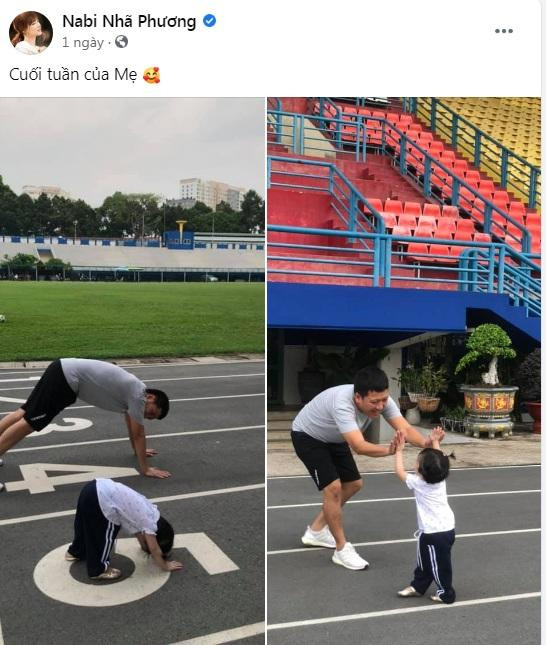 Bài đăng mới nhất trên fanpage Nhã Phương là hình ảnh sinh hoạt gia đình. Ảnh: FBNV