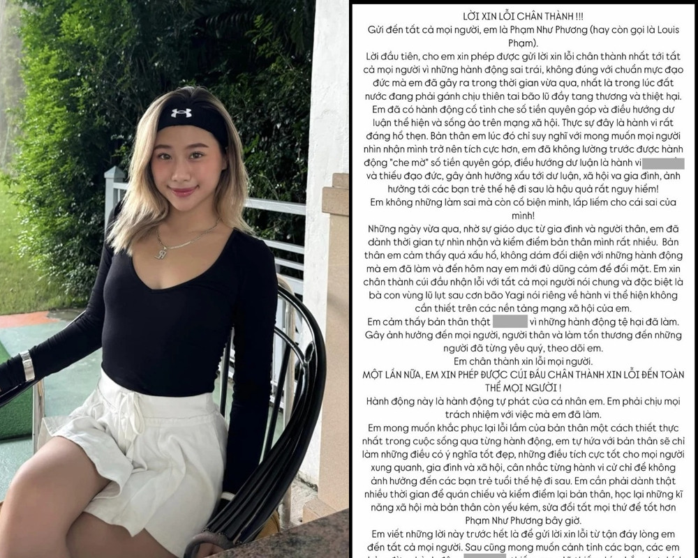 Louis Phạm đăng tâm thư xin lỗi rất dài sau sự việc đáng chê trách.