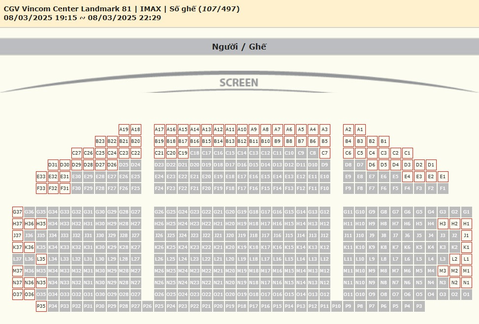 Tỷ lệ lấp đầy phòng chiếu của phim cực đáng nể. Tỷ lệ lấp đầy phòng chiếu của phim cực đáng nể.
