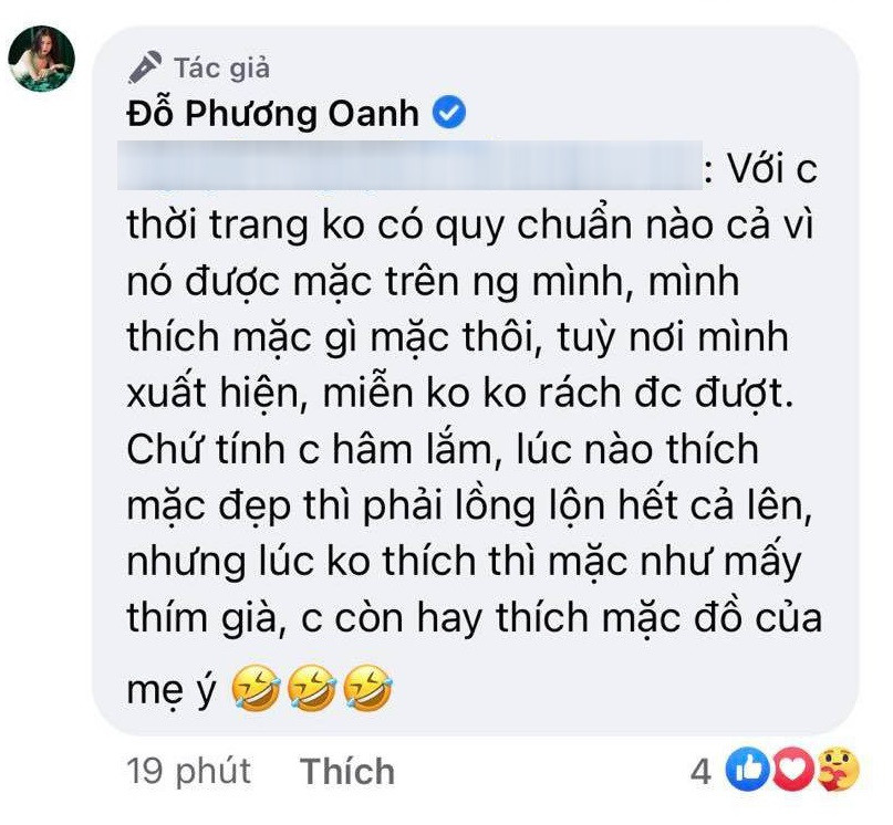 Lời giải thích của Phương Oanh vì chuyện ăn mặc. Lời giải thích của Phương Oanh vì chuyện ăn mặc.