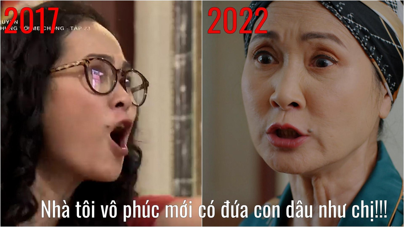 NSND Lan Hương nói cùng câu thoại trong hai phim khác nhau. NSND Lan Hương nói cùng câu thoại trong hai phim khác nhau.