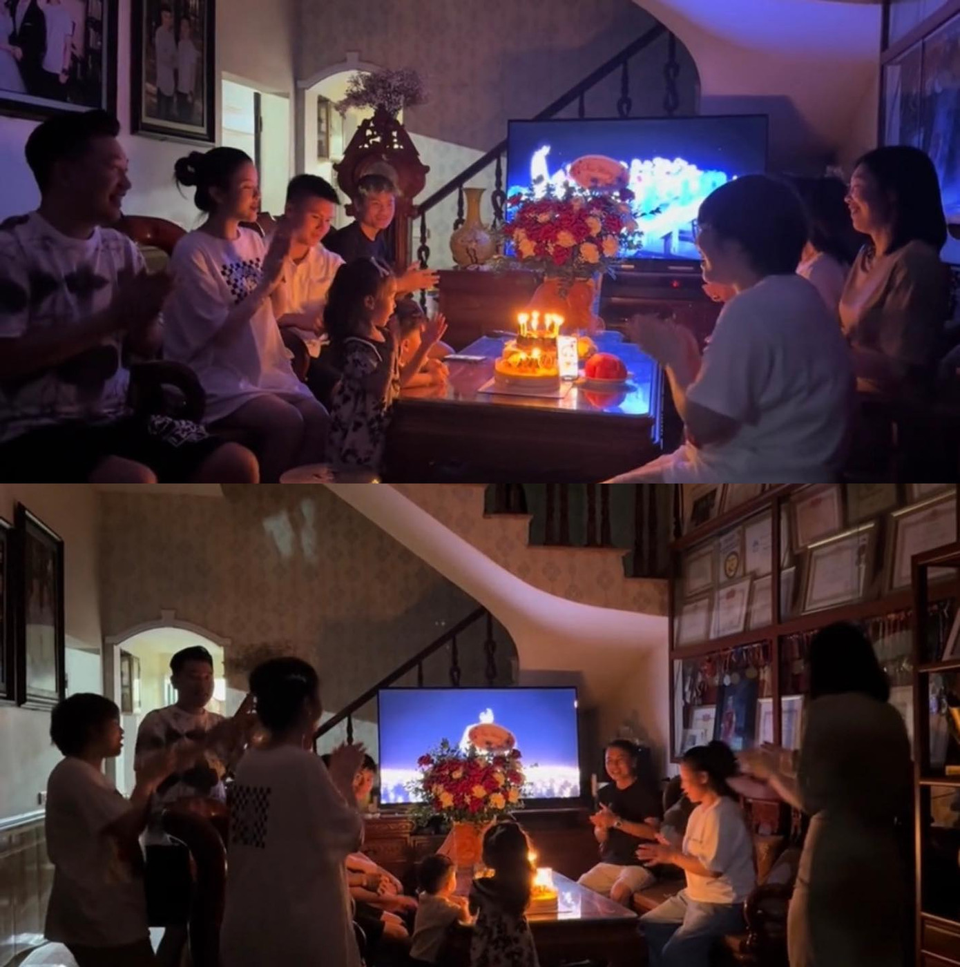 Quang Hải luôn ân cần chăm sóc vợ.