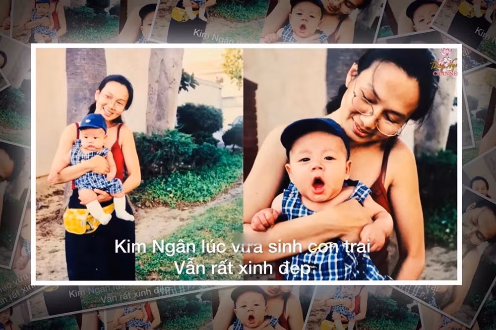 Kim Ngân bên con trai thứ ba (Ảnh do mẹ nữ ca sĩ cung cấp công khai trên kênh Thúy Nga Chanel YouTube). Kim Ngân bên con trai thứ ba (Ảnh do mẹ nữ ca sĩ cung cấp công khai trên kênh Thúy Nga Chanel YouTube).