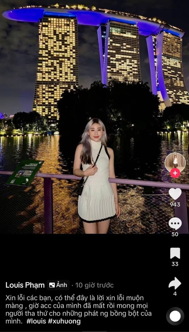 Louis Phạm bị mạo danh tài khoản để gửi lời xin lỗi tới cộng đồng mạng.