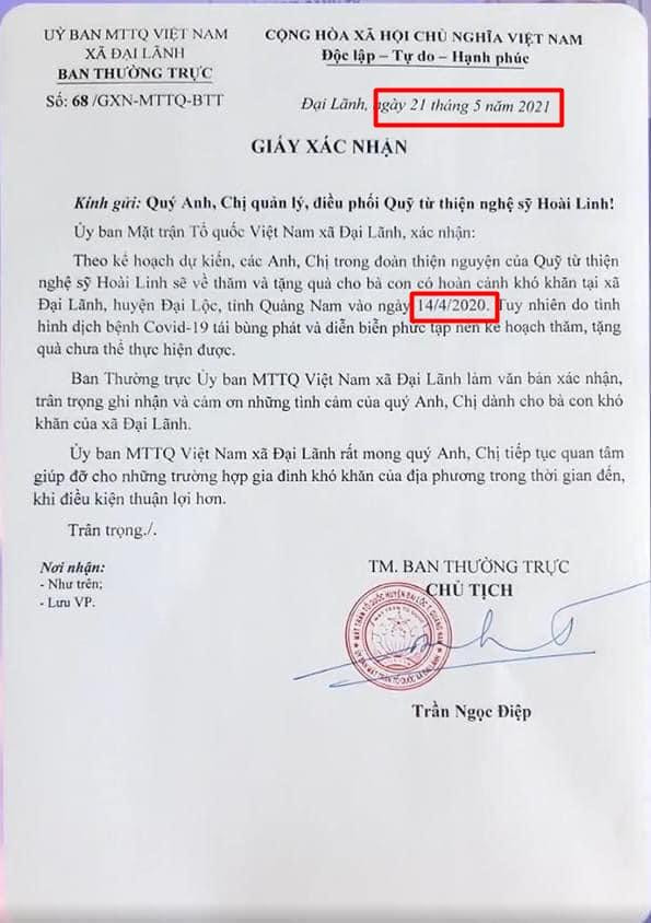 Một trong số văn bản chứng minh nghệ sĩ Hoài Linh có kế hoạch làm từ thiện. Một trong số văn bản chứng minh nghệ sĩ Hoài Linh có kế hoạch làm từ thiện.