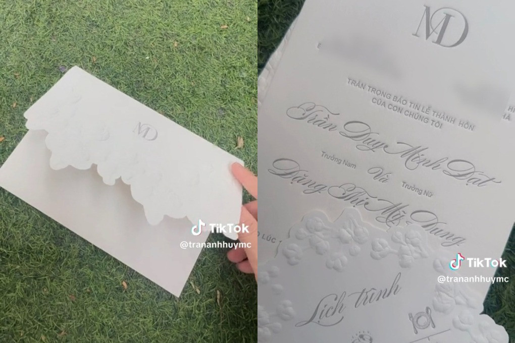 Thiệp cưới của Midu rất đơn giản nhưng vẫn đủ sang trọng.