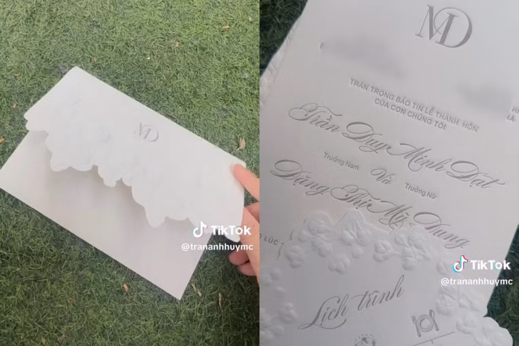 Thiệp cưới của Midu rất đơn giản nhưng vẫn đủ sang trọng. Thiệp cưới của Midu rất đơn giản nhưng vẫn đủ sang trọng.