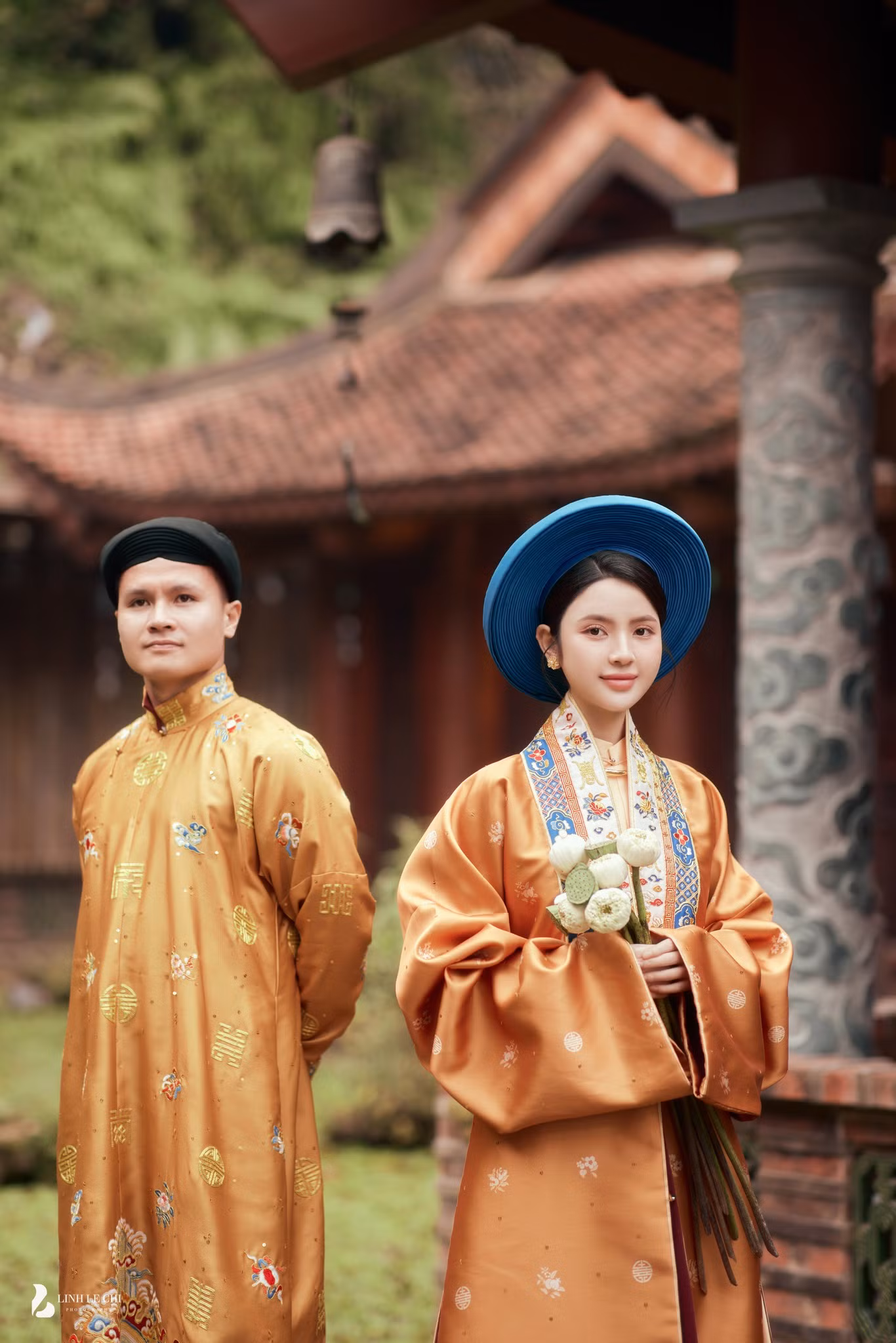 Chu Thanh Huyền và Quang Hải từng có bộ ảnh cưới truyền thống.