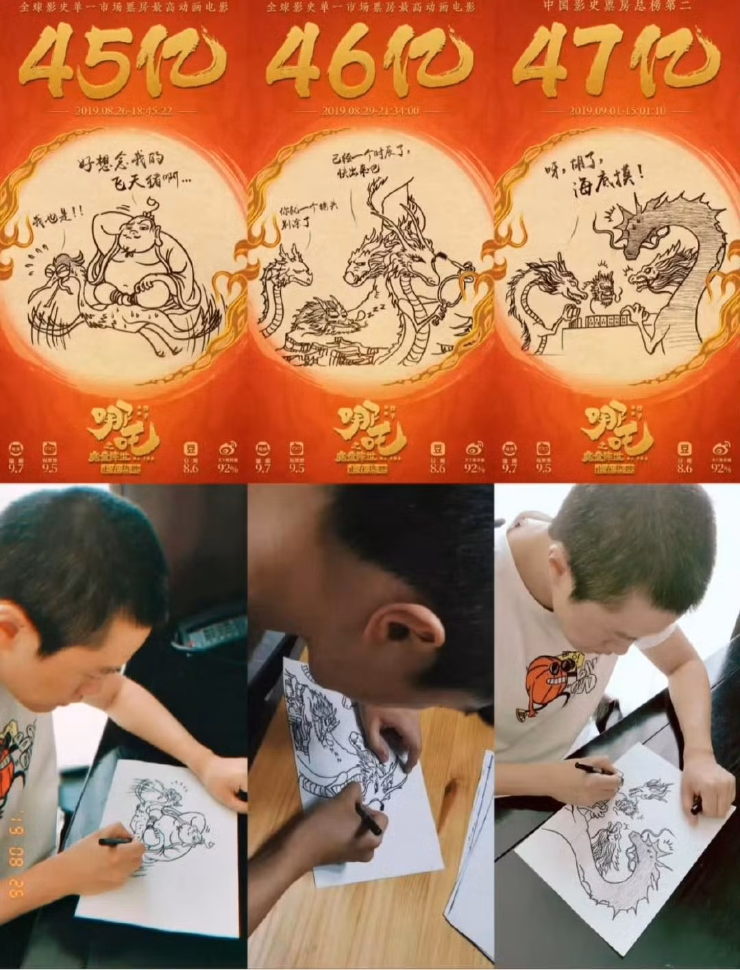 Đạo diễn Sủi Cảo ngày nào cũng vẽ poster chúc mừng thành tích mới của phim.