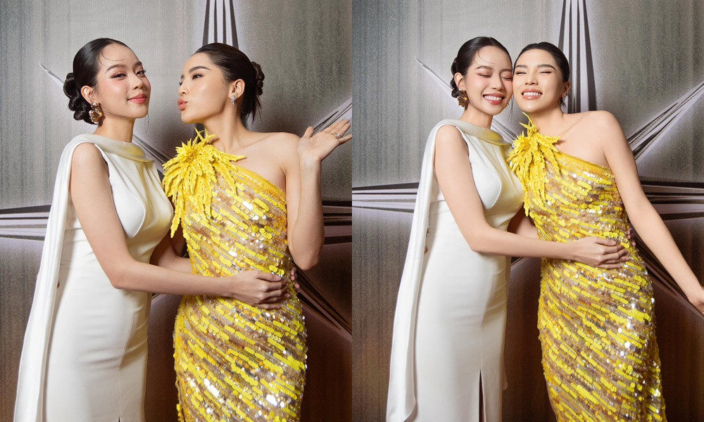 Hoa hậu Thanh Thủy đến chúc mừng đàn chị Kỳ Duyên.