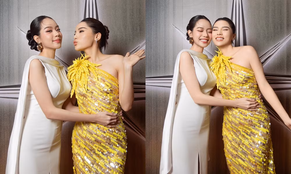 Hoa hậu Thanh Thủy đến chúc mừng đàn chị Kỳ Duyên.
