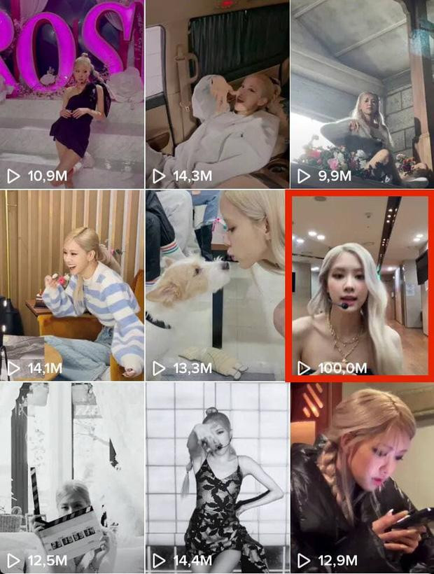 Các video của Rosé đều có lượt xem đáng nể