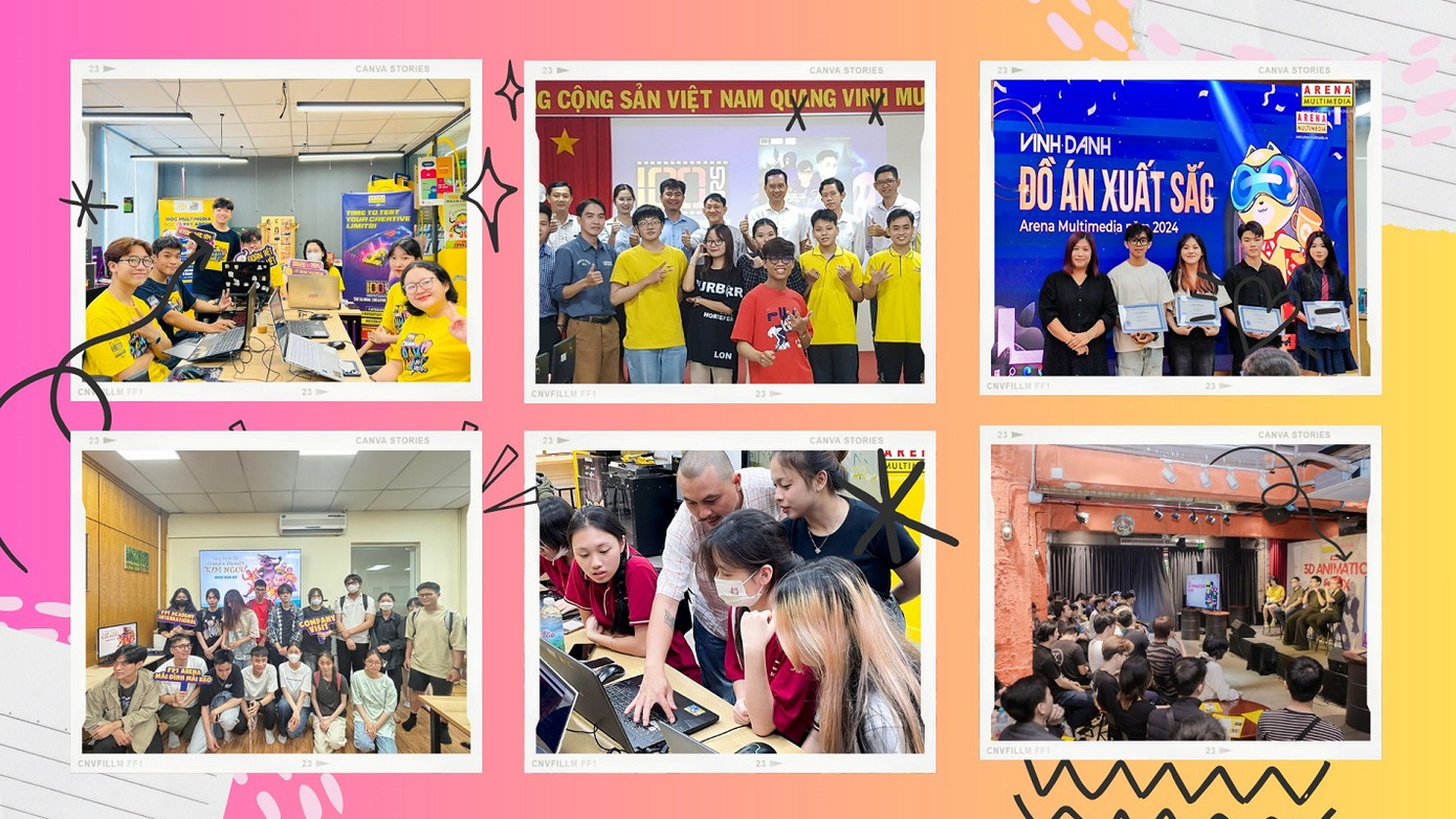 Môi trường học năng động của Sinh viên Arena Multimedia: Giảng dạy, làm việc nhóm, hội thảo chuyên đề, cuộc thi quốc tế,...