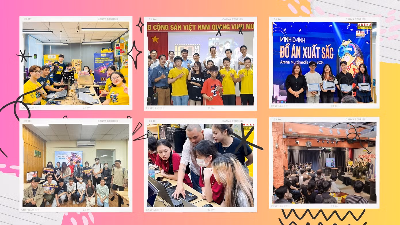 Môi trường học năng động của Sinh viên Arena Multimedia: Giảng dạy, làm việc nhóm, hội thảo chuyên đề, cuộc thi quốc tế,...