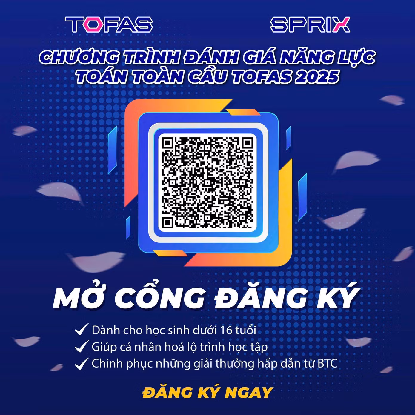 Mã QR đăng ký tham gia chương trình đánh giá năng lực Toán toàn cầu TOFAS 2025.