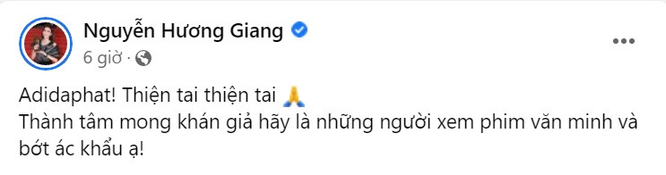 Nữ diễn viên năn nỉ khán giả trên trang cá nhân