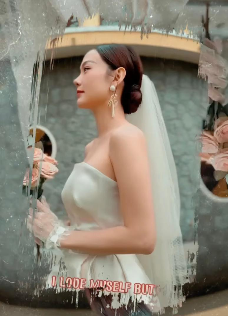 Cô dâu Minh Hằng chọn váy cưới giản đơn thanh nhã