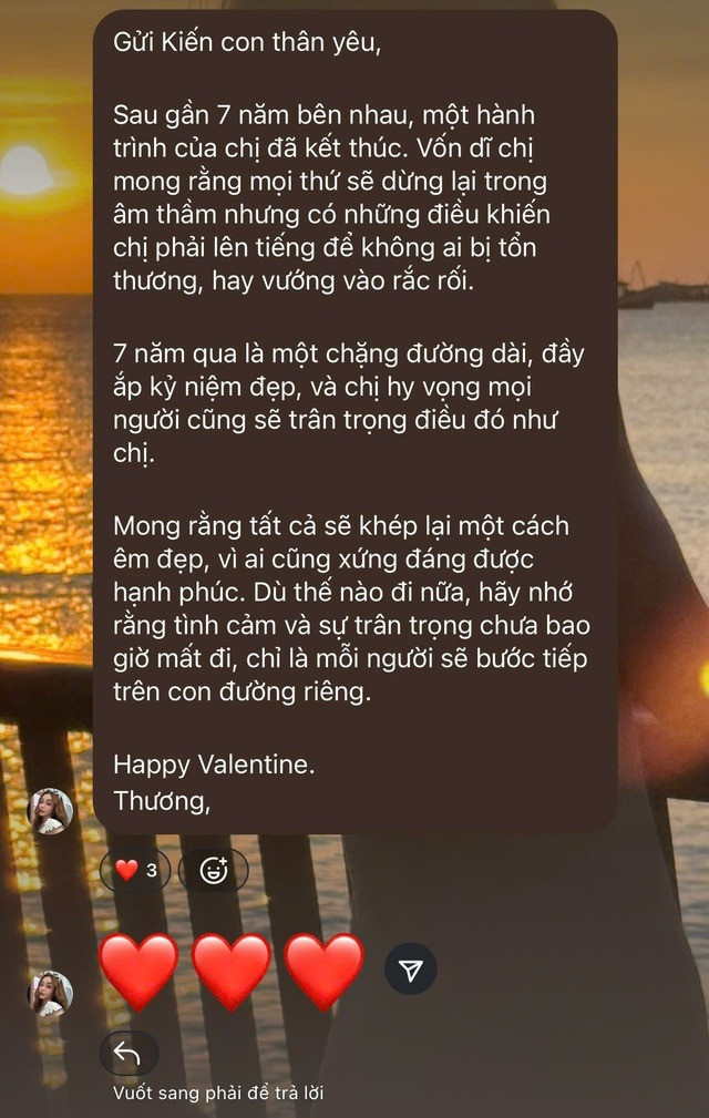 MLee thông báo đã chia tay.