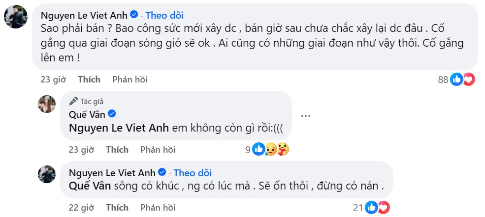 Việt Anh lên tiếng an ủi bạn thân.