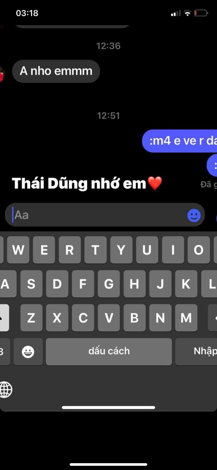 Quỳnh Kool khoe tin nhắn tình cảm với Thái Dũng