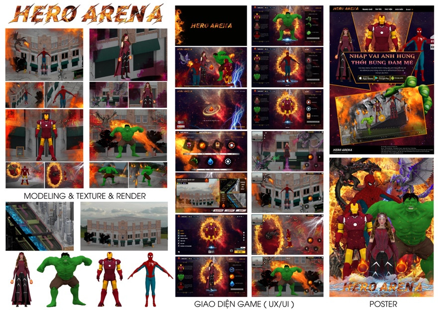 Hình ảnh đồ án của sinh viên Arena - thiết kế kịch bản phân cảnh cho trailer Game.