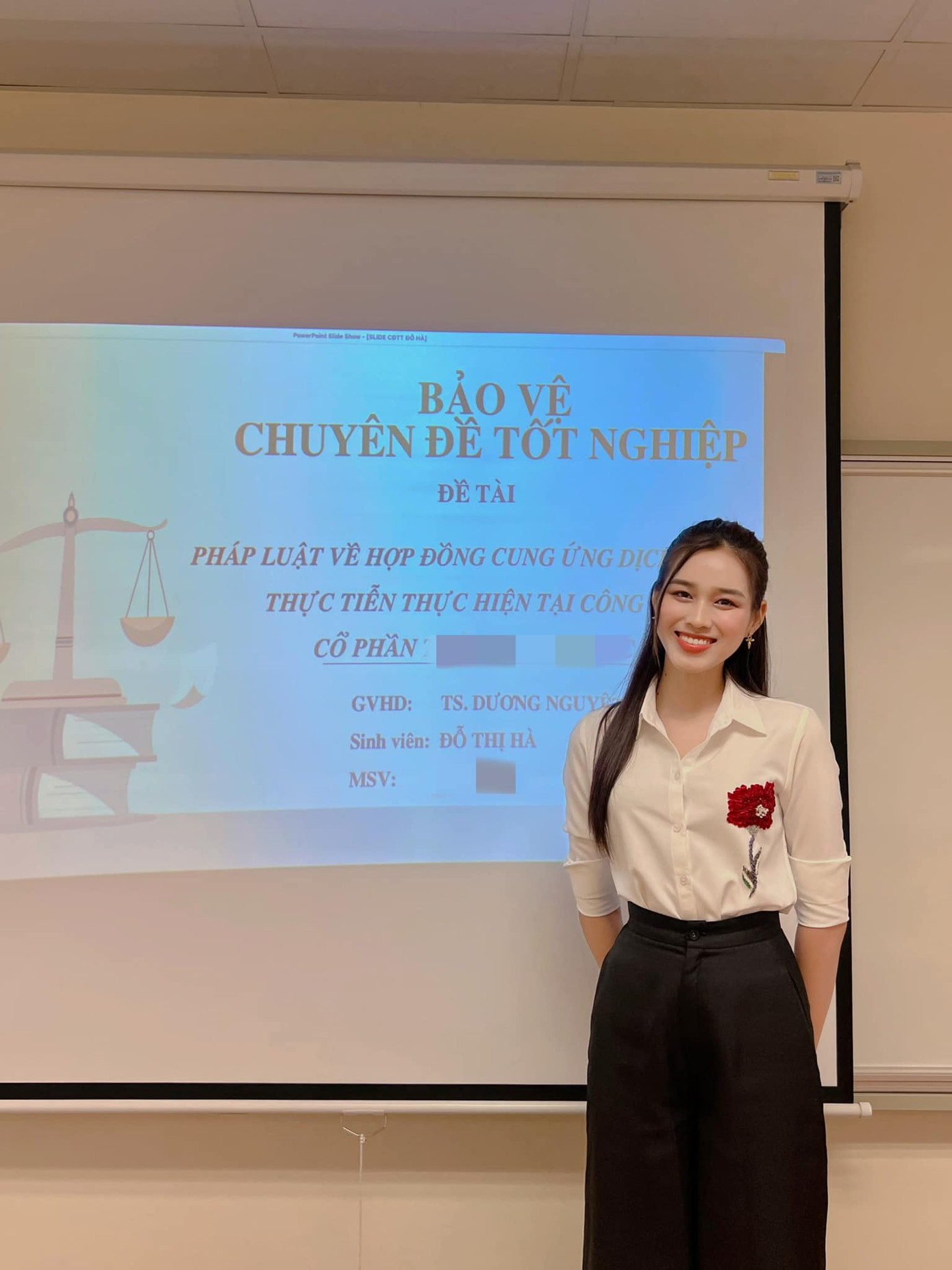 Hoa hậu Đỗ Thị Hà chuẩn bị tốt nghiệp đại học.