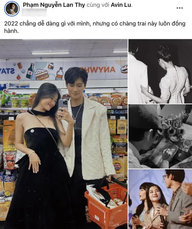 Bài đăng được cho là màn công khai tình cảm của Lan Thy và Avin Lu.
