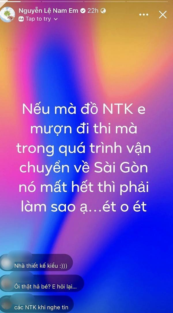 Nam Em lo lắng khi bị thất lạc hành lý