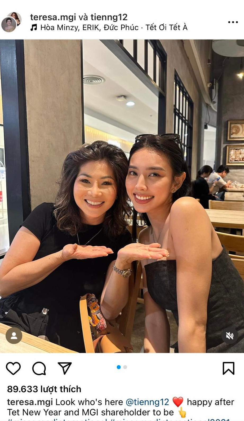 Bà Teresa còn khoe tin vui về Thùy Tiên.