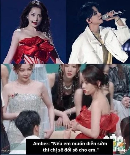 Amber lịch sự nhường thứ tự diễn cho Chi Pu.