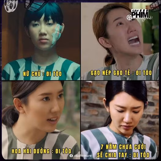 Thúy Ngân "đi tù" liên tục trong 4 phim gần đây. Ảnh: Cày phim này nè