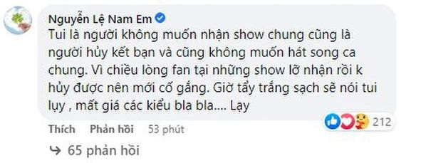 Nam Em tiết lộ cô chủ động hủy kết bạn với Bạch Công Khanh. Nam Em tiết lộ cô chủ động hủy kết bạn với Bạch Công Khanh.