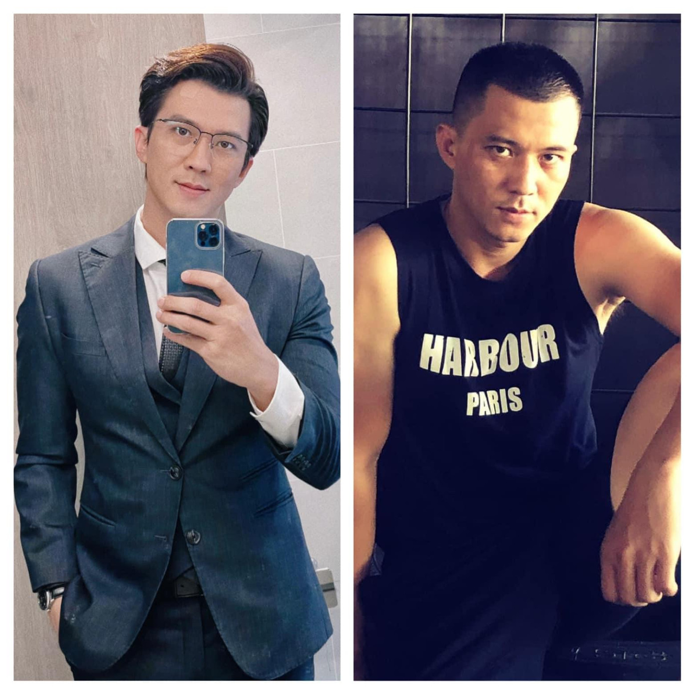 Tạo hình đối lập của Hà Việt Dũng trong hai phim.