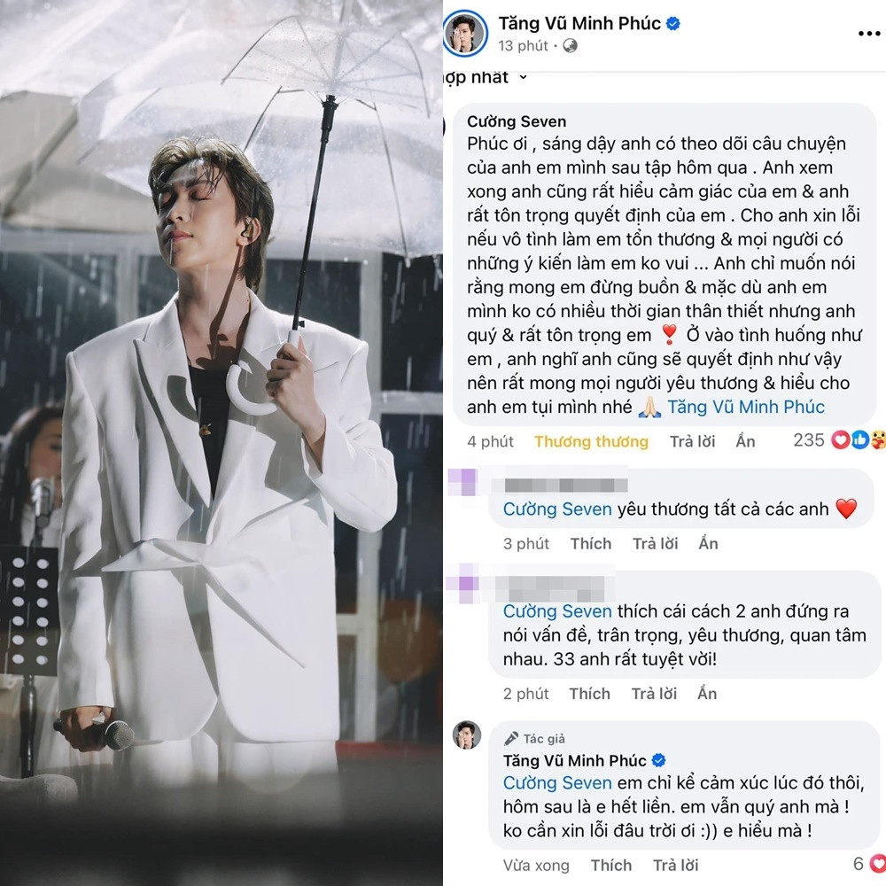 Cường Seven cùng Tăng Phúc đã giải quyết xong khúc mắc.