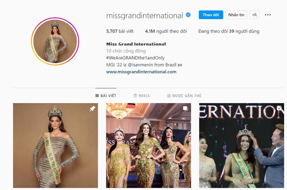 Lượng người theo dõi của MGI trên nền tảng Instagram hiện chỉ còn 4.1 triệu.