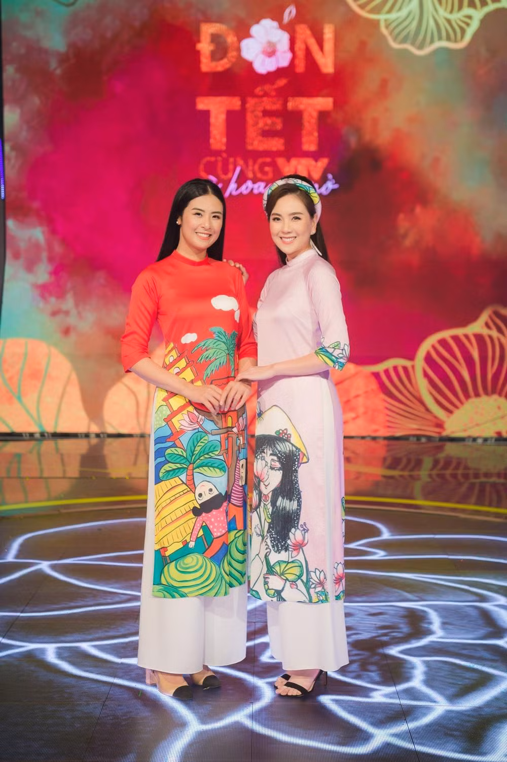 Hoa hậu Ngọc Hân và MC Mai Ngọc.