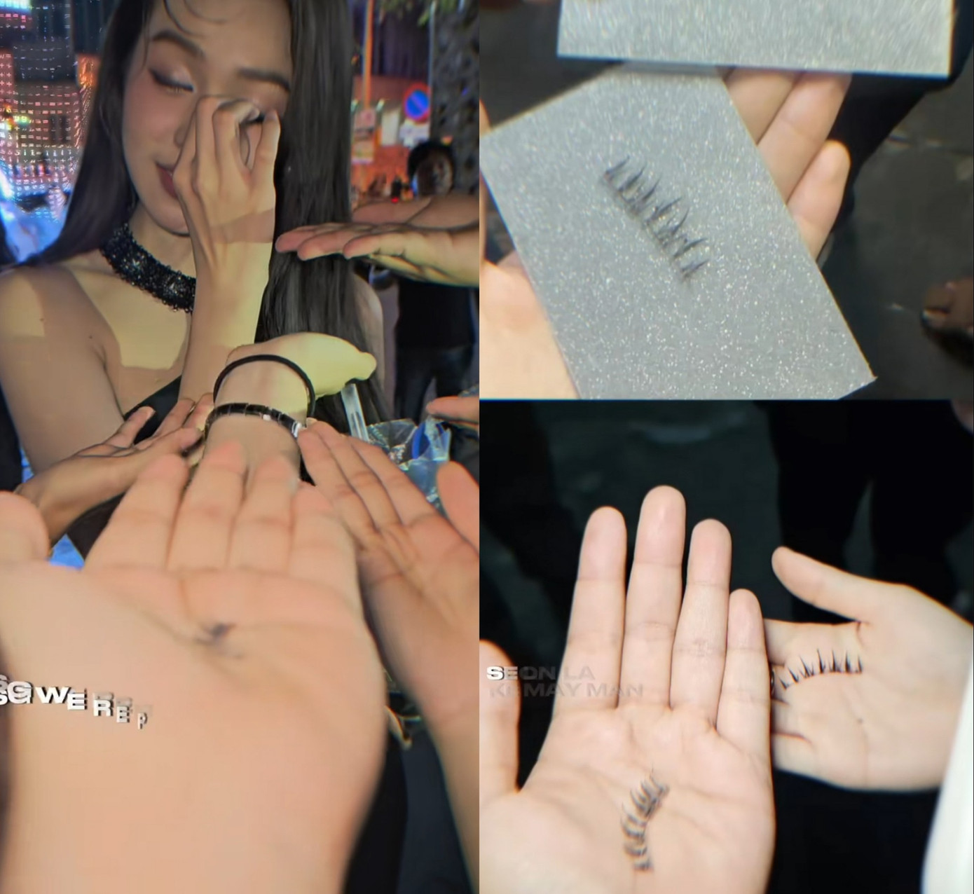 Hoa hậu Thanh Thủy vui vẻ gỡ mi giả tặng fan.