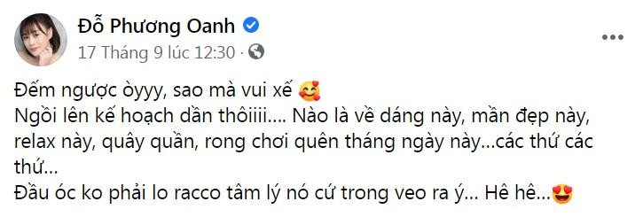 Phương Oanh vui vẻ nghĩ tới ngày phim đóng máy